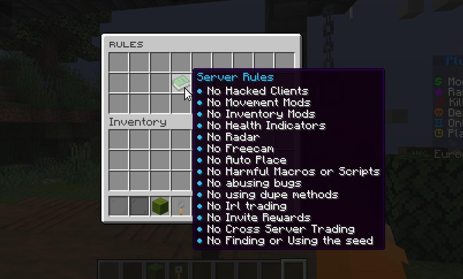 Rules panel configuration preview