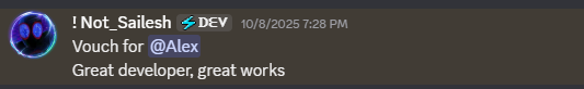 Discord vouch from Not Sailesh