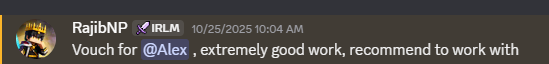 Discord vouch from RajibNP